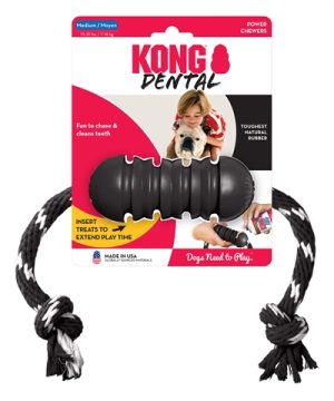 Kong Extreme Dental Met Touw Zwart / Wit - Afbeelding 3