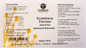 De Groene Os Scutellaria Tinctuur Hond / Kat - Afbeelding 2