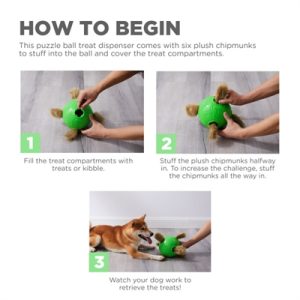 Outward Hound Nina Ottosson Dog Snuffle N' Treat Bal Groen - Afbeelding 4