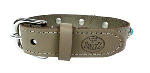 Sazzz Halsband Hond Adventure Stone Classic Leer Taupe - Afbeelding 2