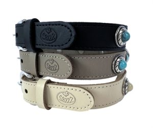 Sazzz Halsband Hond Adventure Stone Classic Leer Taupe - Afbeelding 3