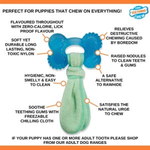 Nylabone Puppy Freezer Bone With Wash Cloth Pindakaassmaak - Afbeelding 2