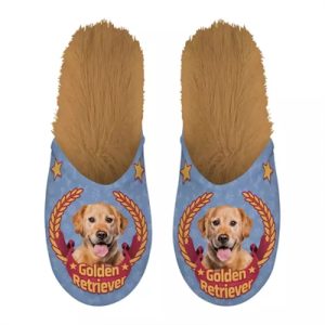 Merkloos Pantoffel Golden Retriever Lila / Beige