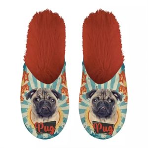 Merkloos Pantoffel Pug Mopshond Oranje